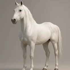 3D Render of a Majestic White Horse