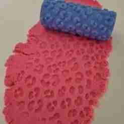 3D rolling pin with Animal Print Leopard texture - for cookies, fondant and clay