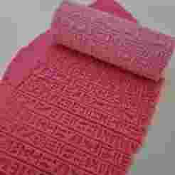 3D rolling pin with Egyptian hieroglyphics texture - ideal for cookies and fondant