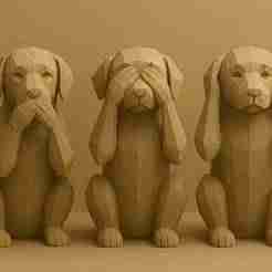 3D Sculpture of the Three Wise Dogs