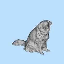 40 Sitting Golden Retriever Pet Miniature Scene Model