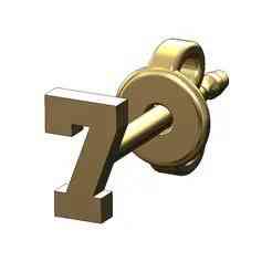 7 seven number varsity font stud earring 3D print model