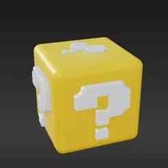 8-Bit Video Game Question Mark Block - Storage Box Container