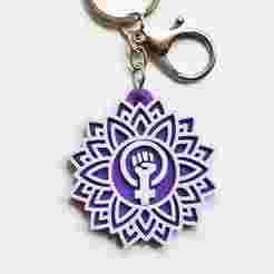 8M Feminist Mandala Key Ring