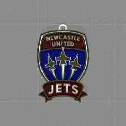 A-League newcastle jets keychain badge color printable and renderable