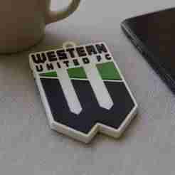 A-League western united keychain badge color printable and renderable