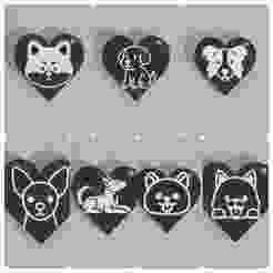 Adorable heart-shaped dog keychains - 8 unique designs, easy color swap, perfect for gifts.