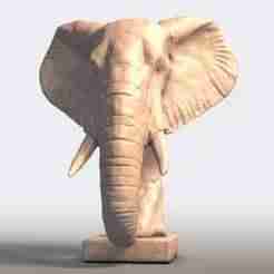 African Bush Elephant Bust - Majestic Wildlife Wall Sculpture | 3D Printable STL Model