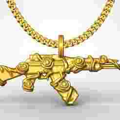 Ak47 gun pendant charm