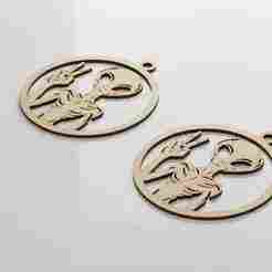 Alien Peace Sign Pendant Jewelry Art