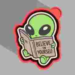 👽📖 Alien Reading – Freshie, Keychain, Resin & Candle Mold