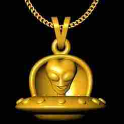 Alien spaceship sculpt pendant charm