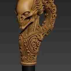 alien xenomorph Gentleman Knob Walking Cane