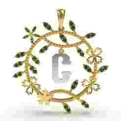 Alphabet C Tiara Diamond Pendant