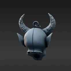 Ancient Fiend Mask Key Fob - Menacing Skull Demon Stylized Pendant Model