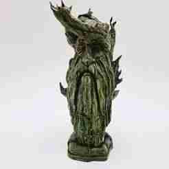 Ancient Treant/Ent Mystic: Wood Elemental Elder with Glowing Eyes Figurine