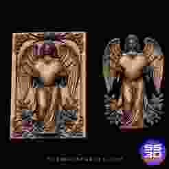Angel with heart tombstone stl