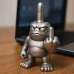 Angry Middle Finger Character Statue