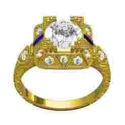 Antique Art Deco Sapphire Diamond Engagement Ring