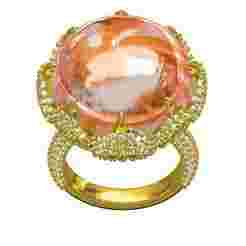 Antique Cabochon Stone Cocktail Diamond Ring