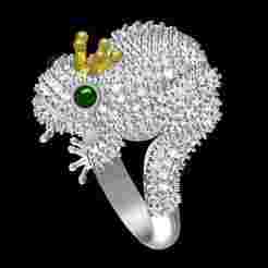 Antique Diamond Frog King Hip Hop Ring
