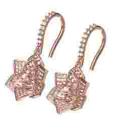 Antique Floral Design Diamond Hoop Earring