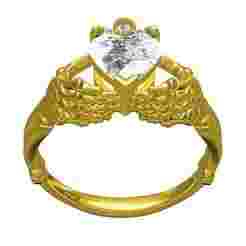 Antique Hand Holding Heart Diamond Ring