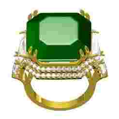 Antique Huge Stone V-Cut Setting Cocktail Ring