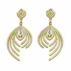 Antique Micro Pave Set Diamond Drop Earring
