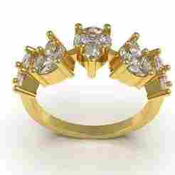 Antique Tear Drop Shaped Half Eternity Ring