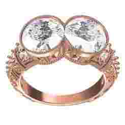 Antique Two Stone Art Deco Engagement Ring