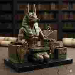 Anubis Desk Organizer 🐺⚱️📚 - Egyptian Style