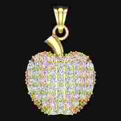 Apple pendant - Diamond pendant - Womens pendant - N202025