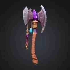 Arcane Battleaxe - Detailed fantasy weapon for resin