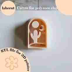 Arch Desert Day and Night Cactus polymer clay imprint cutter