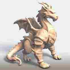 Armored Dragon - Mythical Warrior Beast  3D Printable STL Model