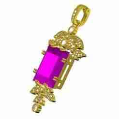 Art Deco and Pave Set Round Diamond Pendant