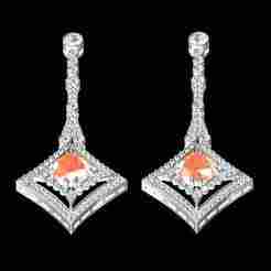 Art Deco Orange Diamond Earring
