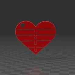 Articulated Heart Key Ring : Print in Place : Customizable