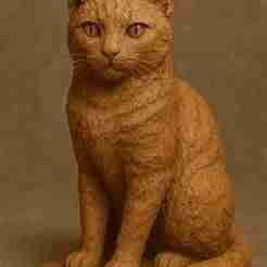 Artistic Clay Sculpture of a Cat