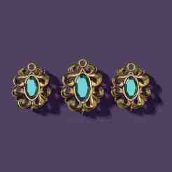 Asian style earrings and pendant set