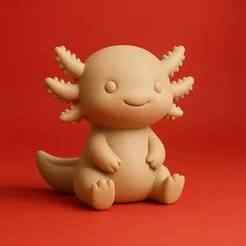 Axolotl 3D Model STL | Cartoon Amphibian Figurine for 3D Printing