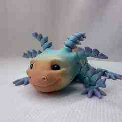 Axolotl 3D Stylized - Colorful Textured Figurine (Ready to Print)
