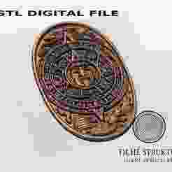 Aztec Sun Stone Calendar – Mesoamerican Style – 3D STL Model