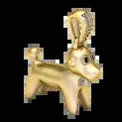 Baby Dog Pendant – 3D Printable Jewelry Model | Cute Puppy Gold Design