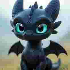 Baby toothless / chibi dragon / fan art / art toy / magic makes