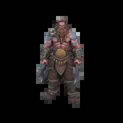 Barbarian Warrior with Dual Axes - 3D Model