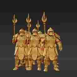 Baroque Armored Elite Guard - 32mm Sci-Fi Knights