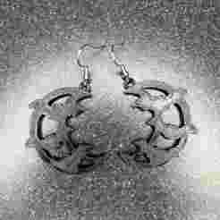Bat Silhouettes on Crescent Moon earrings