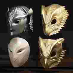 Batman Gotham Knights - Owls Mega Pack x 4 Masks & Helmets - Court of Owls - Golden Owls 3d model - Cosplay